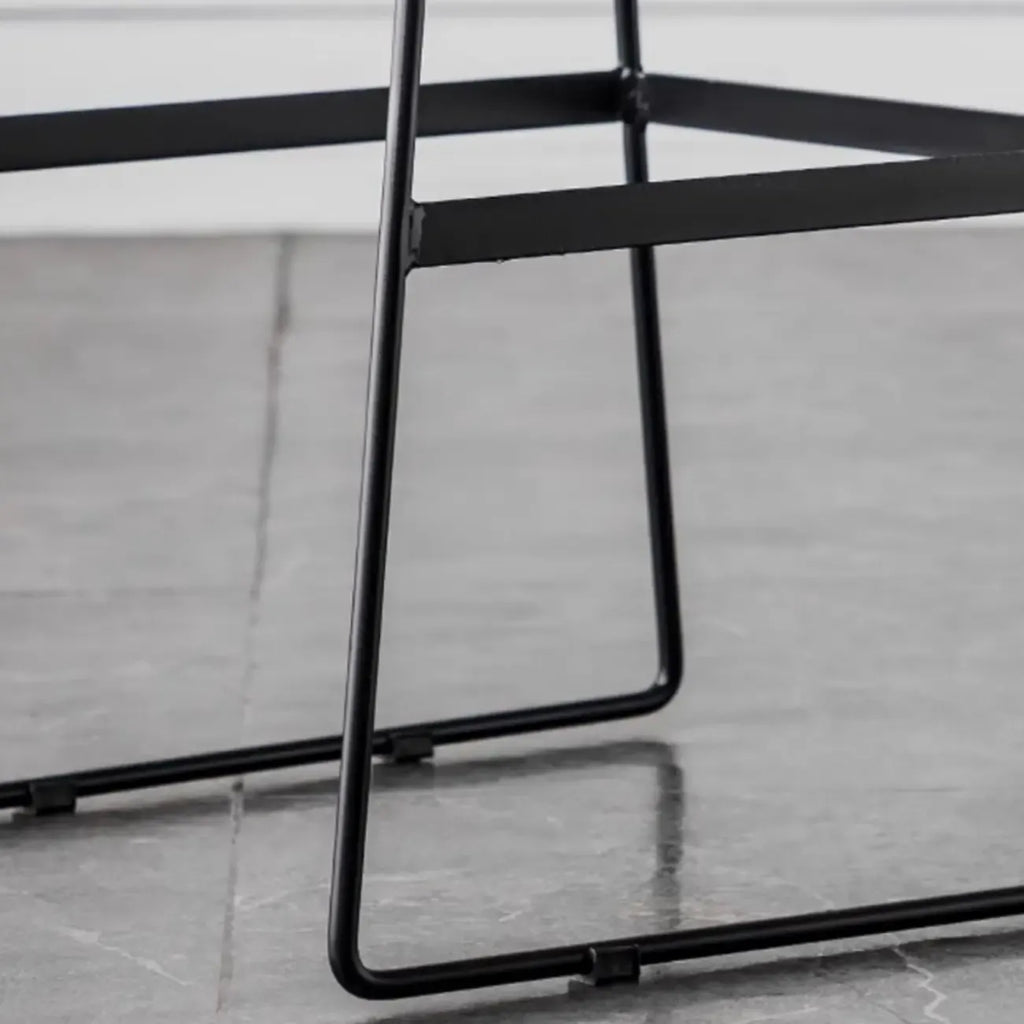 Modern Upholstered Low Back Metal Sled Bar Stools