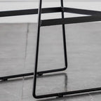 Modern Upholstered Low Back Metal Sled Bar Stools