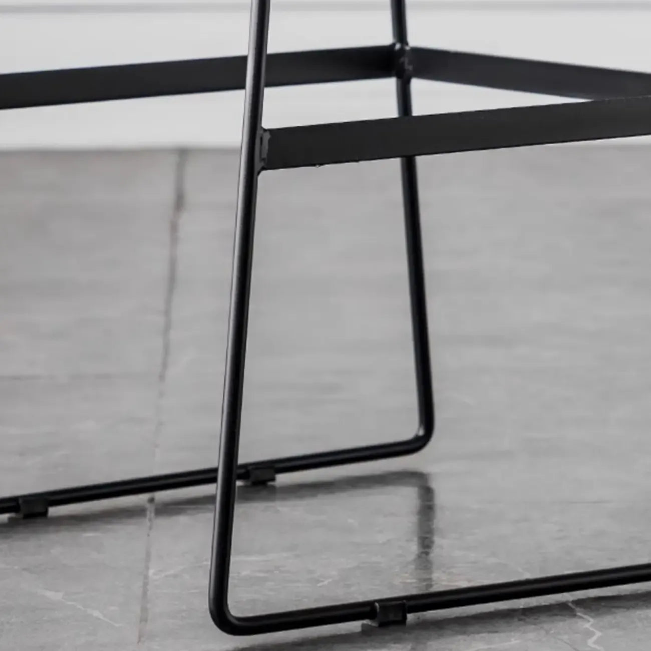 Modern Upholstered Low Back Metal Sled Bar Stools