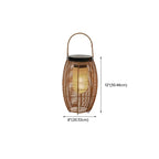 Portable Brown Woven Lantern Solar Outdoor Post Lights
