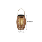 Portable Brown Woven Lantern Solar Outdoor Post Lights