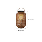 Portable Brown Woven Lantern Solar Outdoor Post Lights