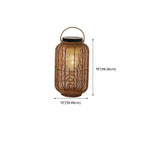 Portable Brown Woven Lantern Solar Outdoor Post Lights