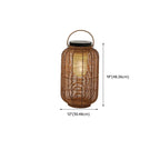 Portable Brown Woven Lantern Solar Outdoor Post Lights