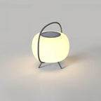 Outdoor Black Metal Drum Lantern Table Lamp