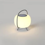 Outdoor Black Metal Drum Lantern Table Lamp