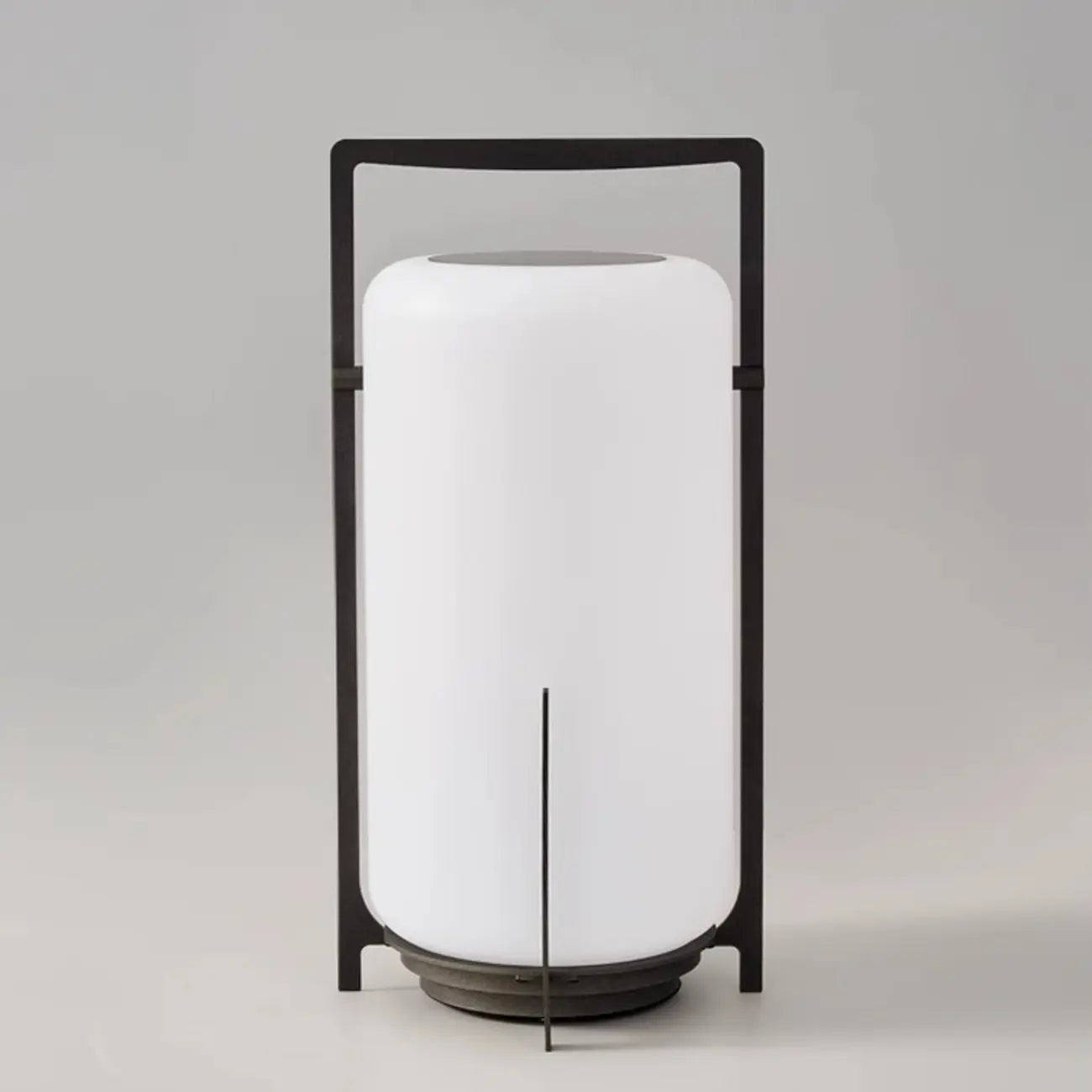 Outdoor Black Metal Drum Lantern Table Lamp