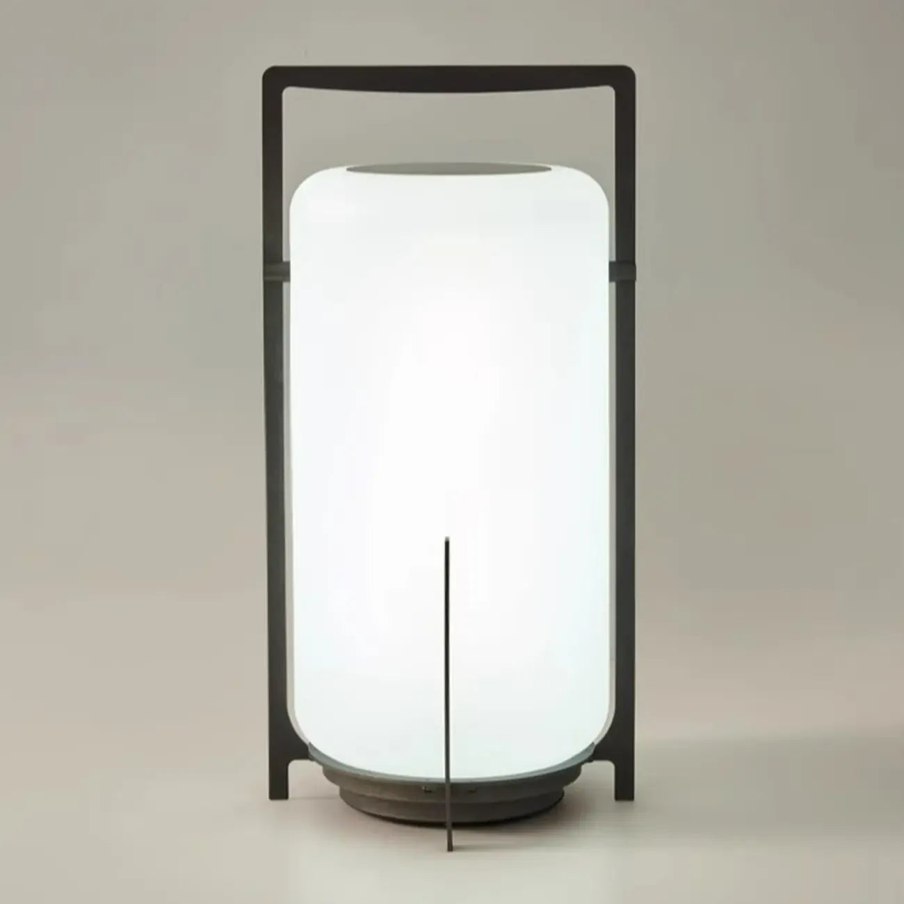 Outdoor Black Metal Drum Lantern Table Lamp