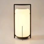 Outdoor Black Metal Drum Lantern Table Lamp