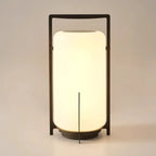 Outdoor Black Metal Drum Lantern Table Lamp