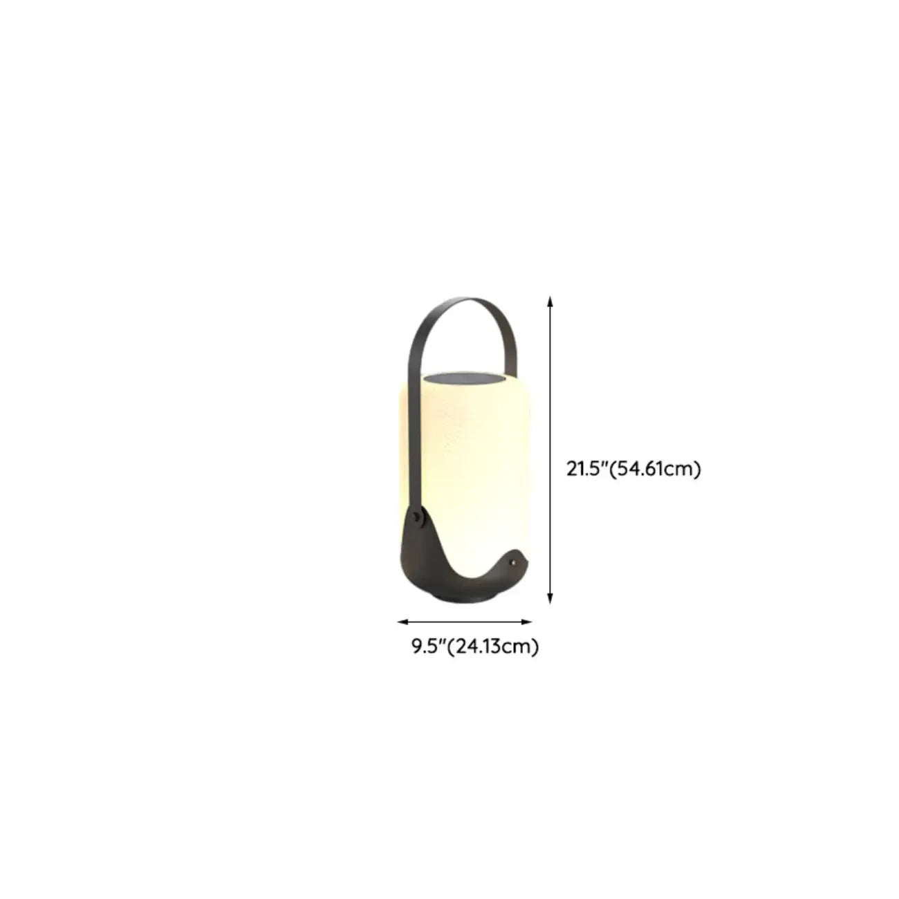 Outdoor Black Metal Drum Lantern Table Lamp