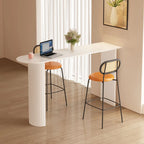 Modern Bar Height Table Stone Top Free Form Double Pedestal
