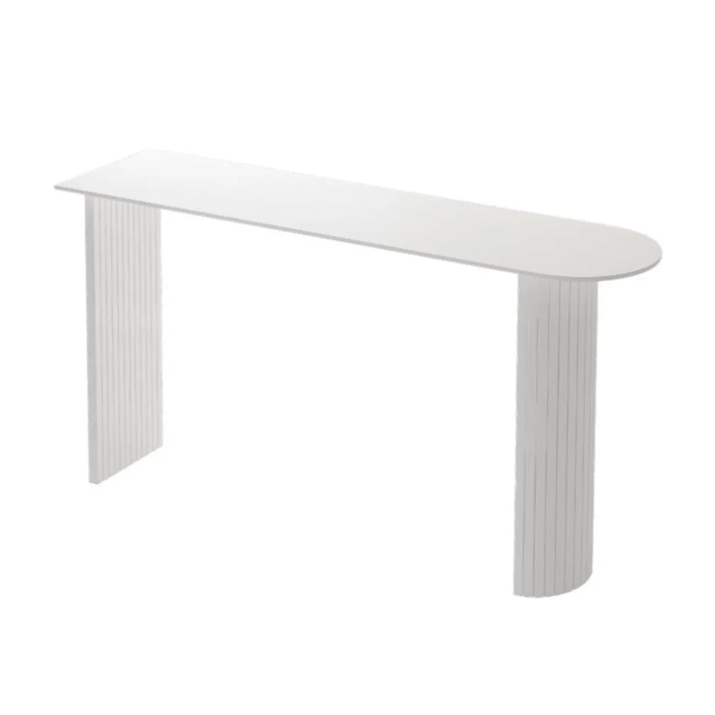 Modern Bar Height Table Stone Top Free Form Double Pedestal