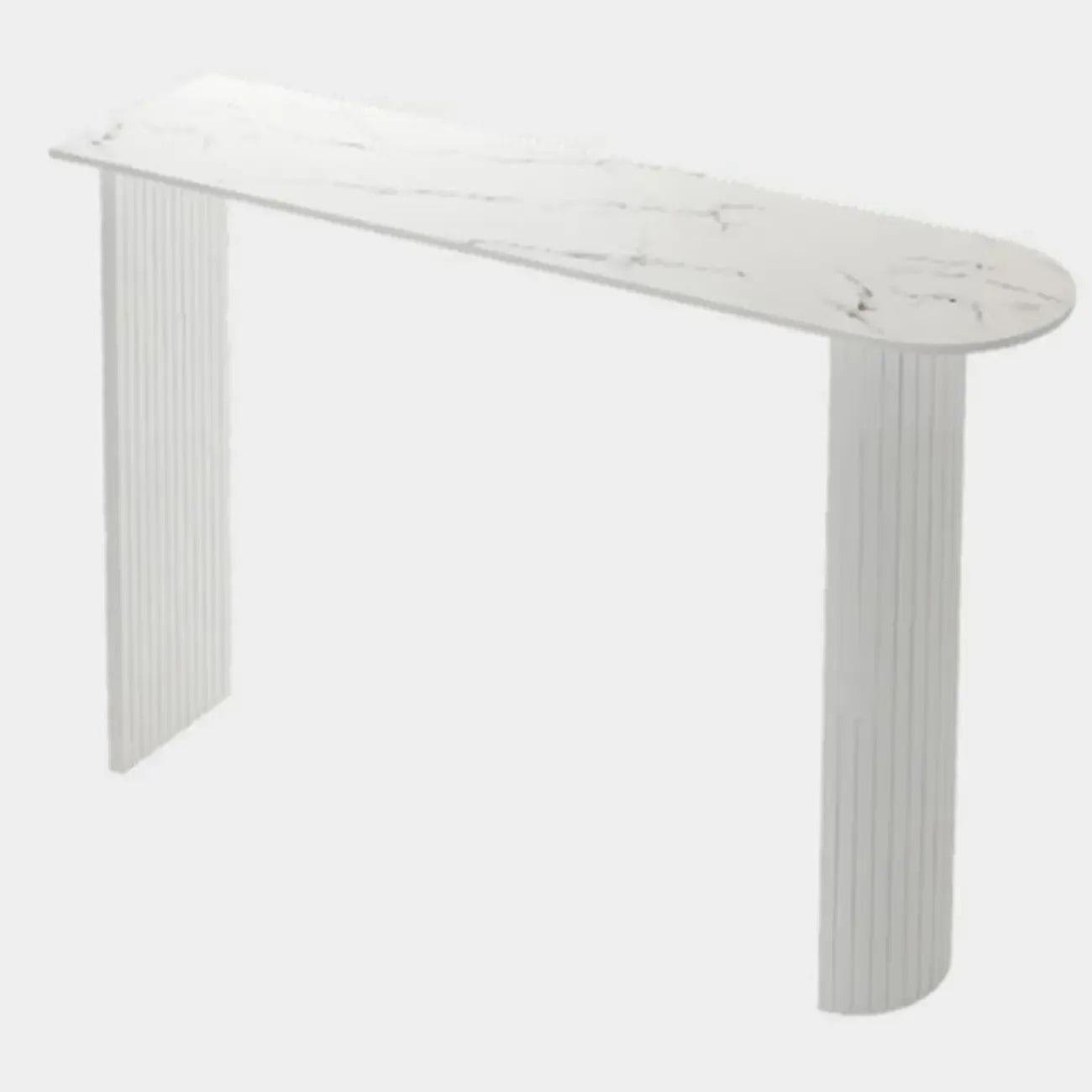 Modern Bar Height Table Stone Top Free Form Double Pedestal