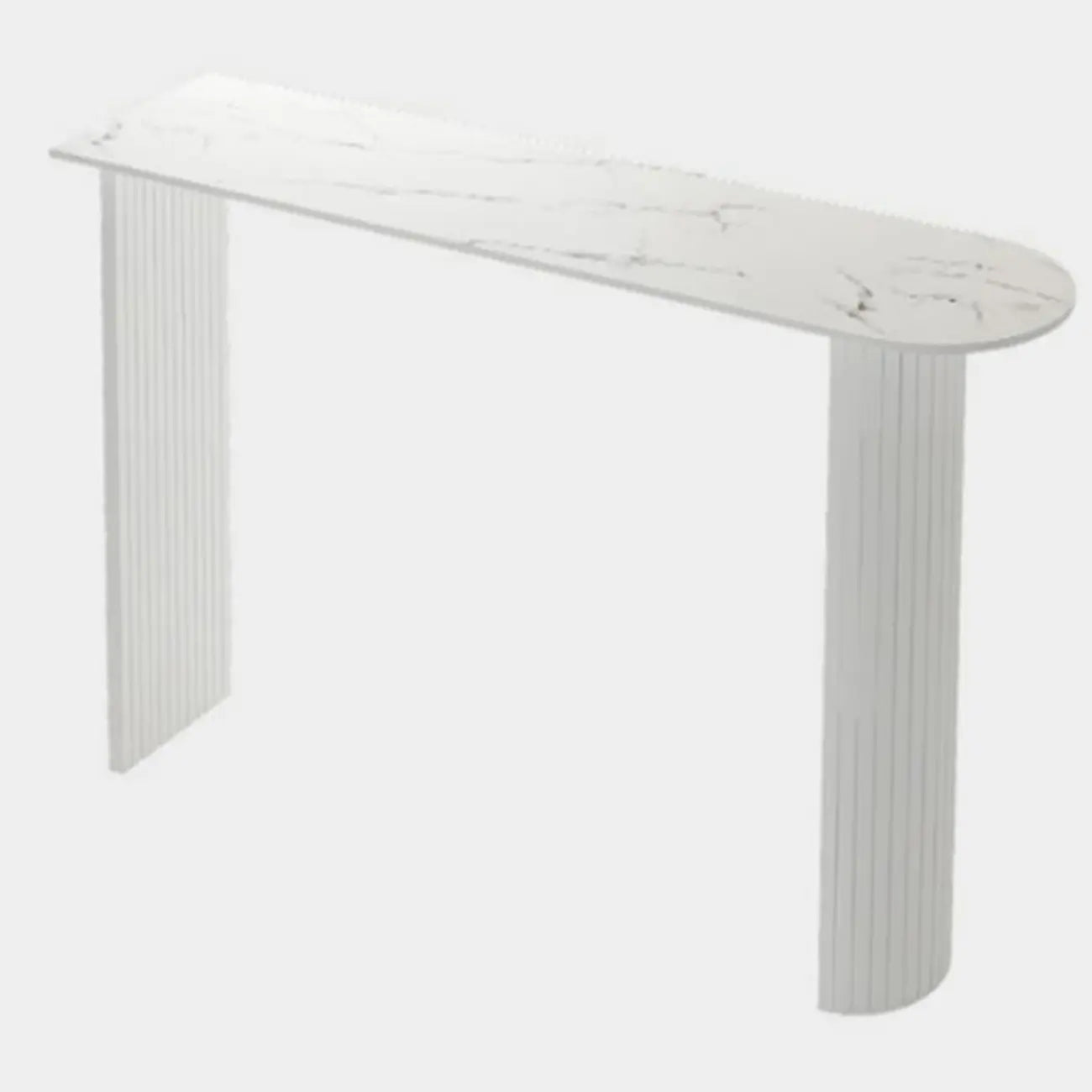 Modern Bar Height Table Stone Top Free Form Double Pedestal
