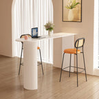 Modern Bar Height Table Stone Top Free Form Double Pedestal