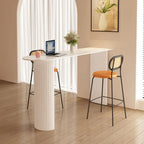 Modern Bar Height Table Stone Top Free Form Double Pedestal