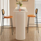 Modern Bar Height Table Stone Top Free Form Double Pedestal