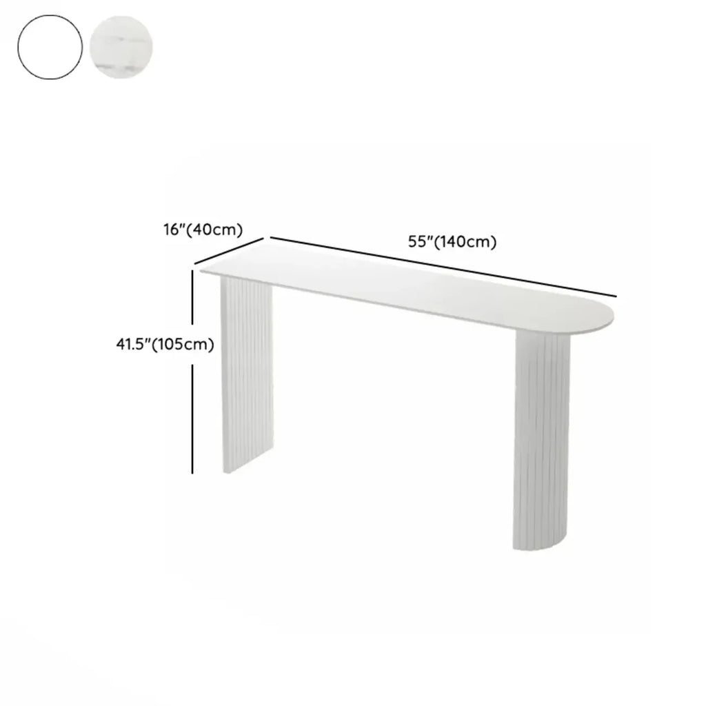 Modern Bar Height Table Stone Top Free Form Double Pedestal
