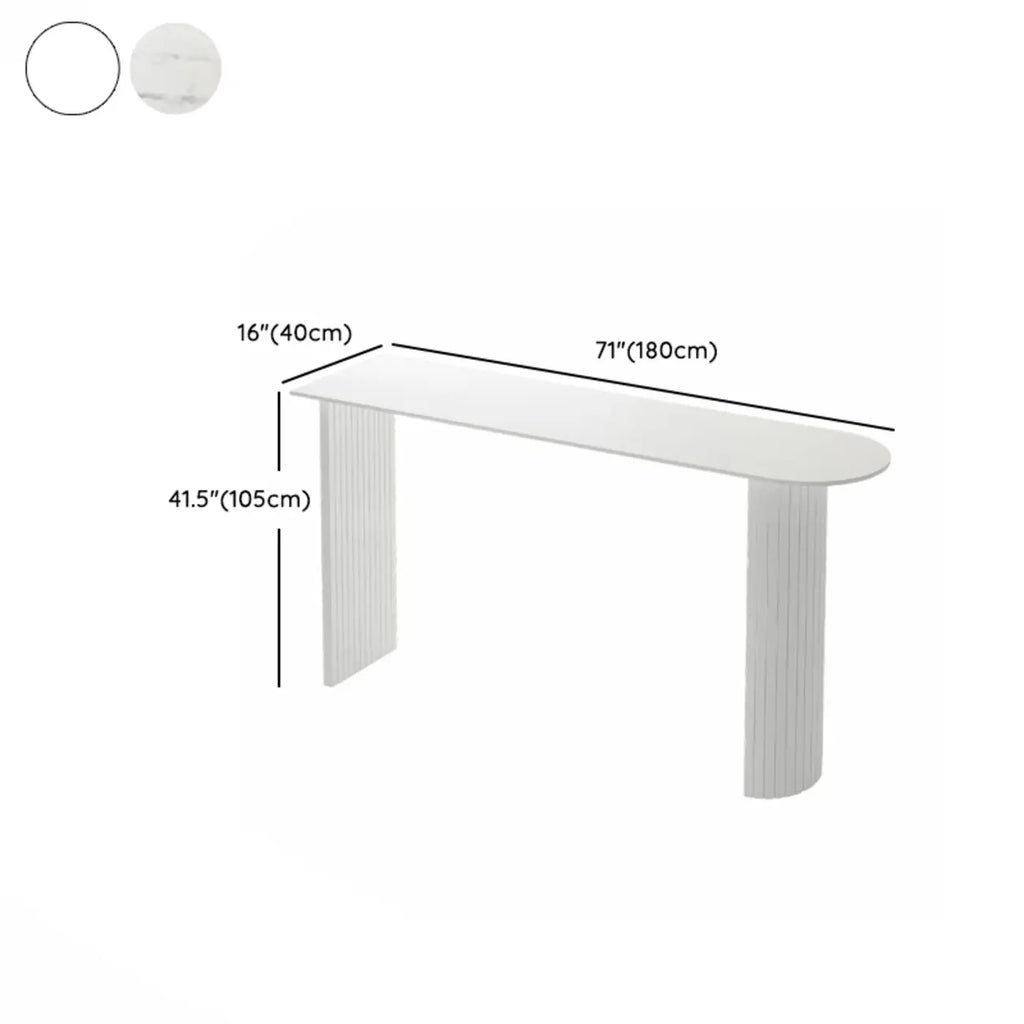Modern Bar Height Table Stone Top Free Form Double Pedestal