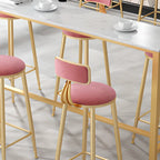 Glamorous Faux Marble Pub Table with Gold Footest for Dining