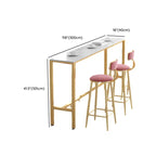 Glamorous Faux Marble Pub Table with Gold Footest for Dining