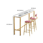 Glamorous Faux Marble Pub Table with Gold Footest for Dining