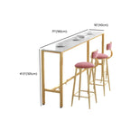 Glamorous Faux Marble Pub Table with Gold Footest for Dining