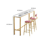 Glamorous Faux Marble Pub Table with Gold Footest for Dining