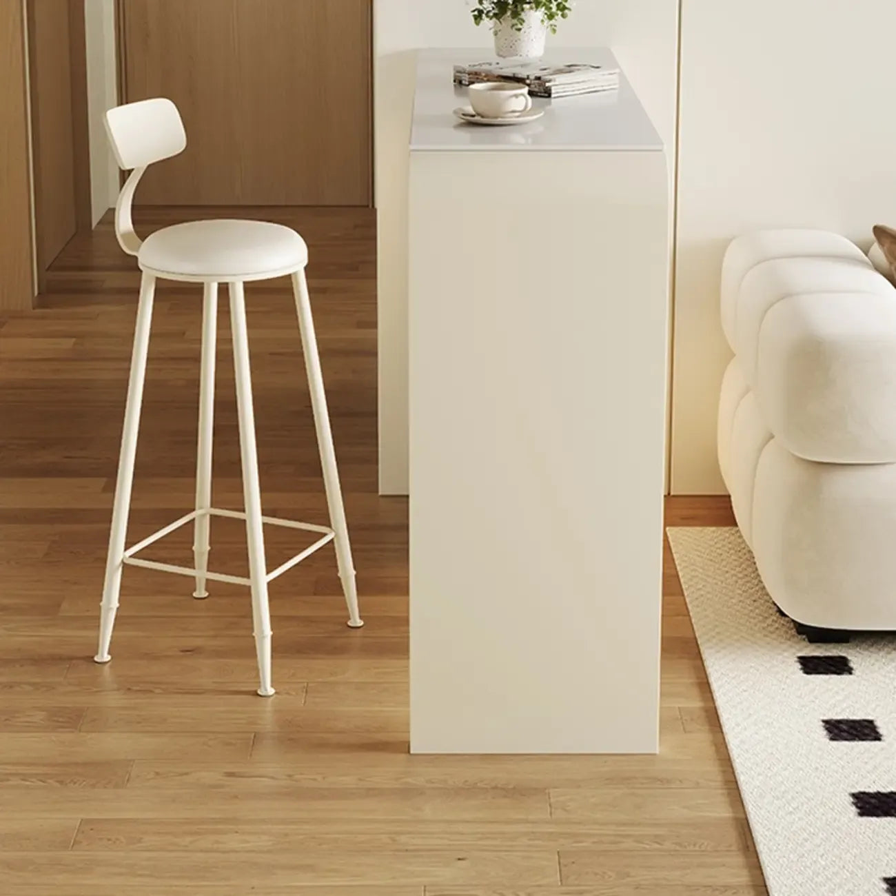 Modern Off-White Wood Integrated Design Bar Tables
