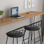 Sleek Modern White Bar Height Table Wood Top Metal Base