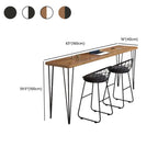 Sleek Modern White Bar Height Table Wood Top Metal Base