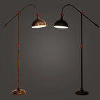 Rustic Industrial Adjustable Metal Floor Lamp with Dome Shade