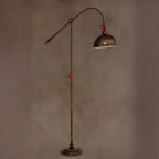 Rustic Industrial Adjustable Metal Floor Lamp with Dome Shade