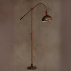 Rustic Industrial Adjustable Metal Floor Lamp with Dome Shade
