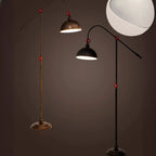 Rustic Industrial Adjustable Metal Floor Lamp with Dome Shade