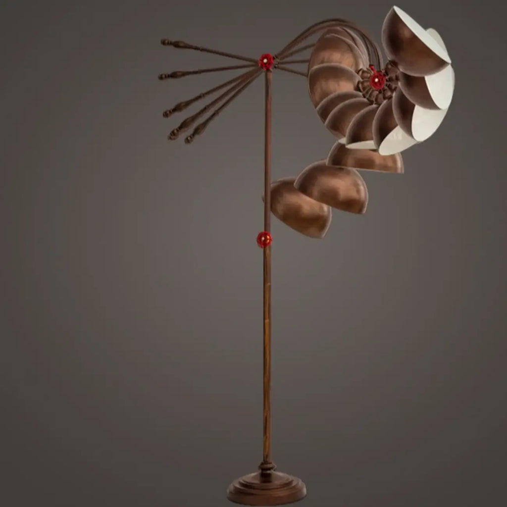 Rustic Industrial Adjustable Metal Floor Lamp with Dome Shade
