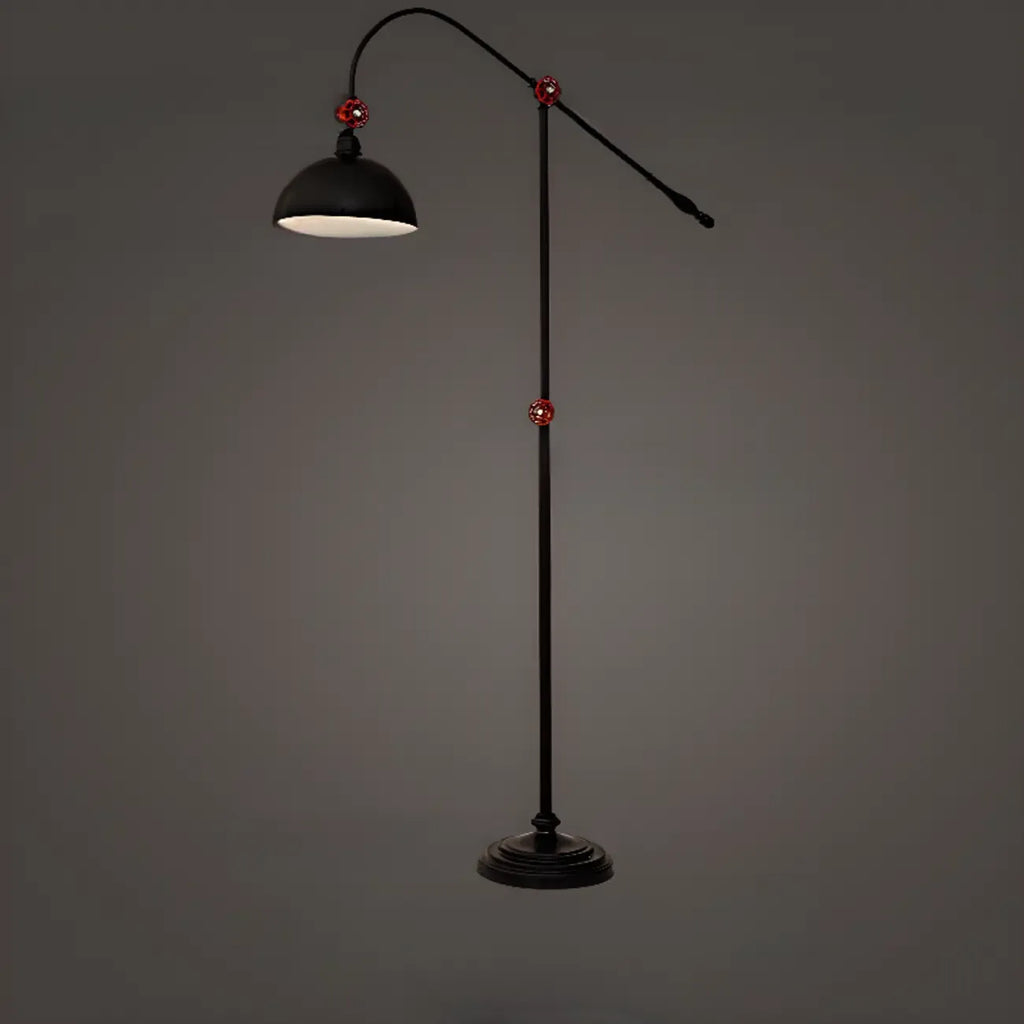Rustic Industrial Adjustable Metal Floor Lamp with Dome Shade