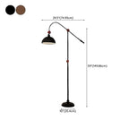 Rustic Industrial Adjustable Metal Floor Lamp with Dome Shade