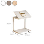Scandinavian Wooden Flip-Top C-Shaped Side Table with Wheels