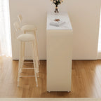 Modern White Rectangle Quartz Bistro Bar Table for Kitchen