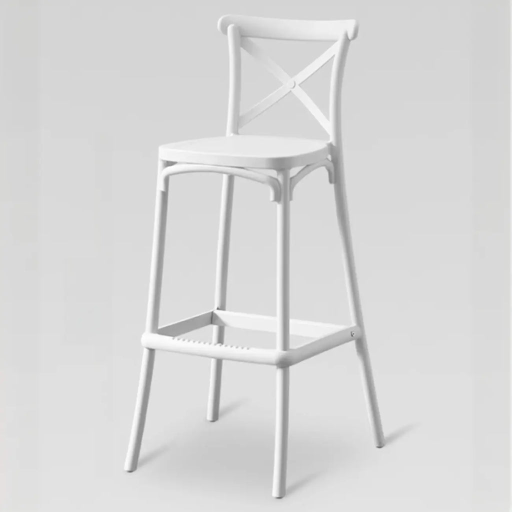 Modern Acrylic Square Counter Height Stools with Back
