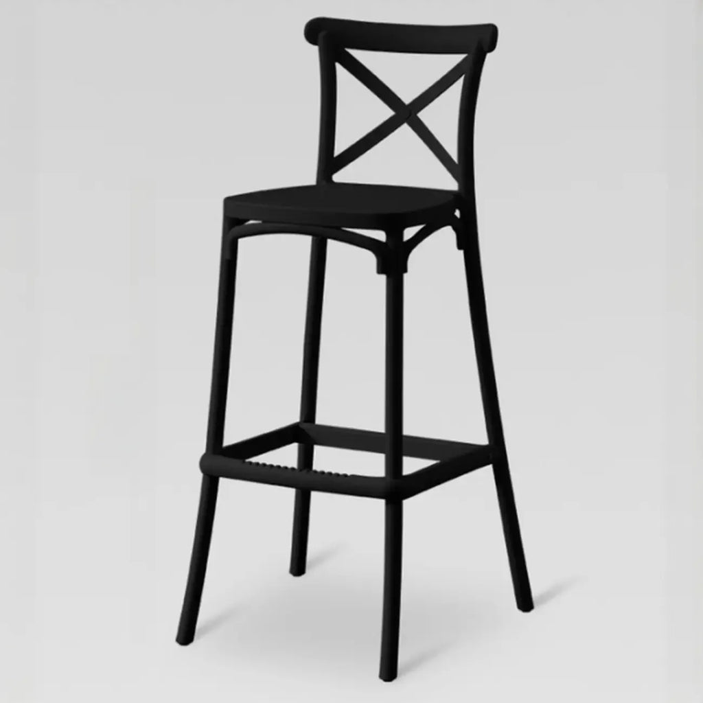 Modern Acrylic Square Counter Height Stools with Back