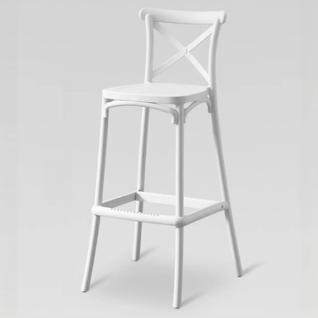 Modern Acrylic Square Counter Height Stools with Back