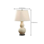 Elegant White Ceramic LED Table Lamp with Fabric Shade