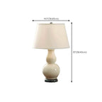 Elegant White Ceramic LED Table Lamp with Fabric Shade