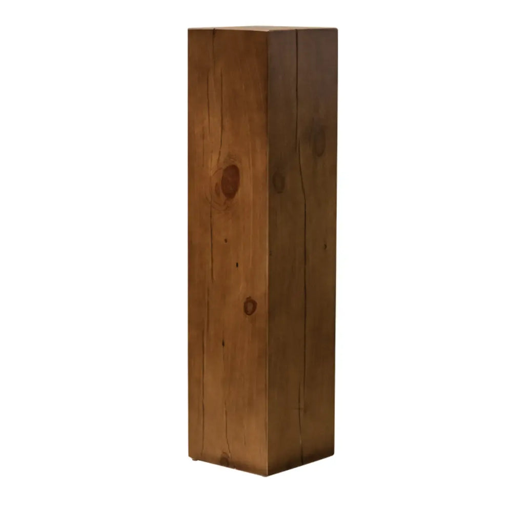 Modern Square Pine Wood Side Table for Living Room