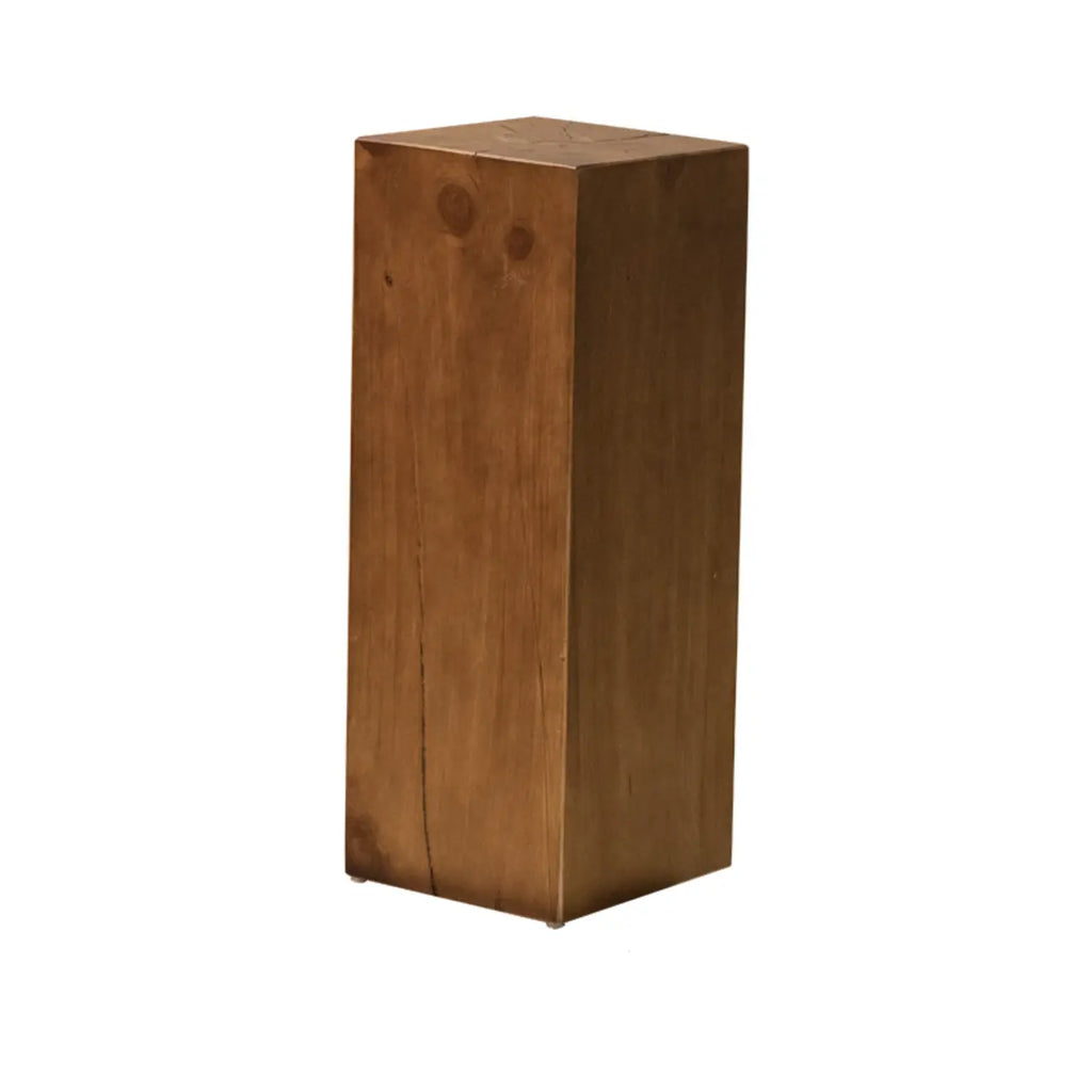 Modern Square Pine Wood Side Table for Living Room