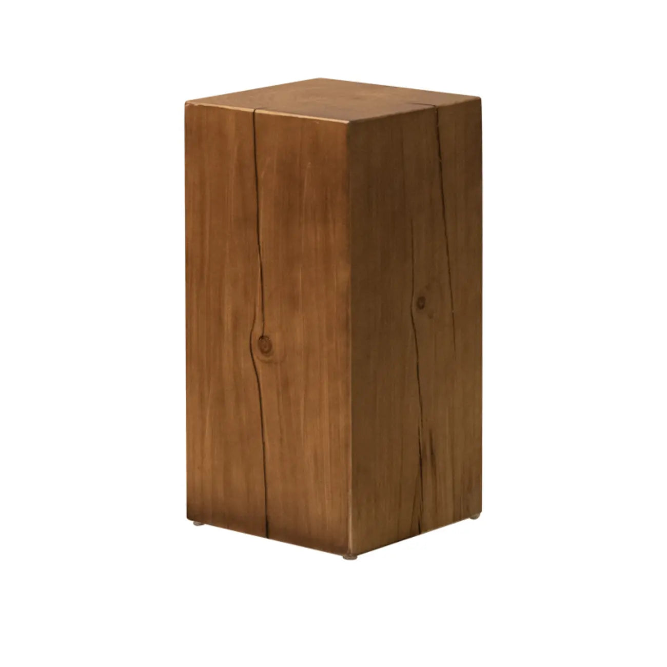 Modern Square Pine Wood Side Table for Living Room