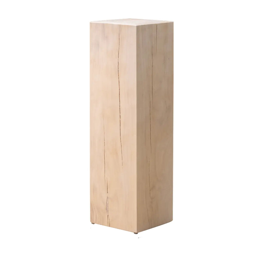 Modern Square Pine Wood Side Table for Living Room